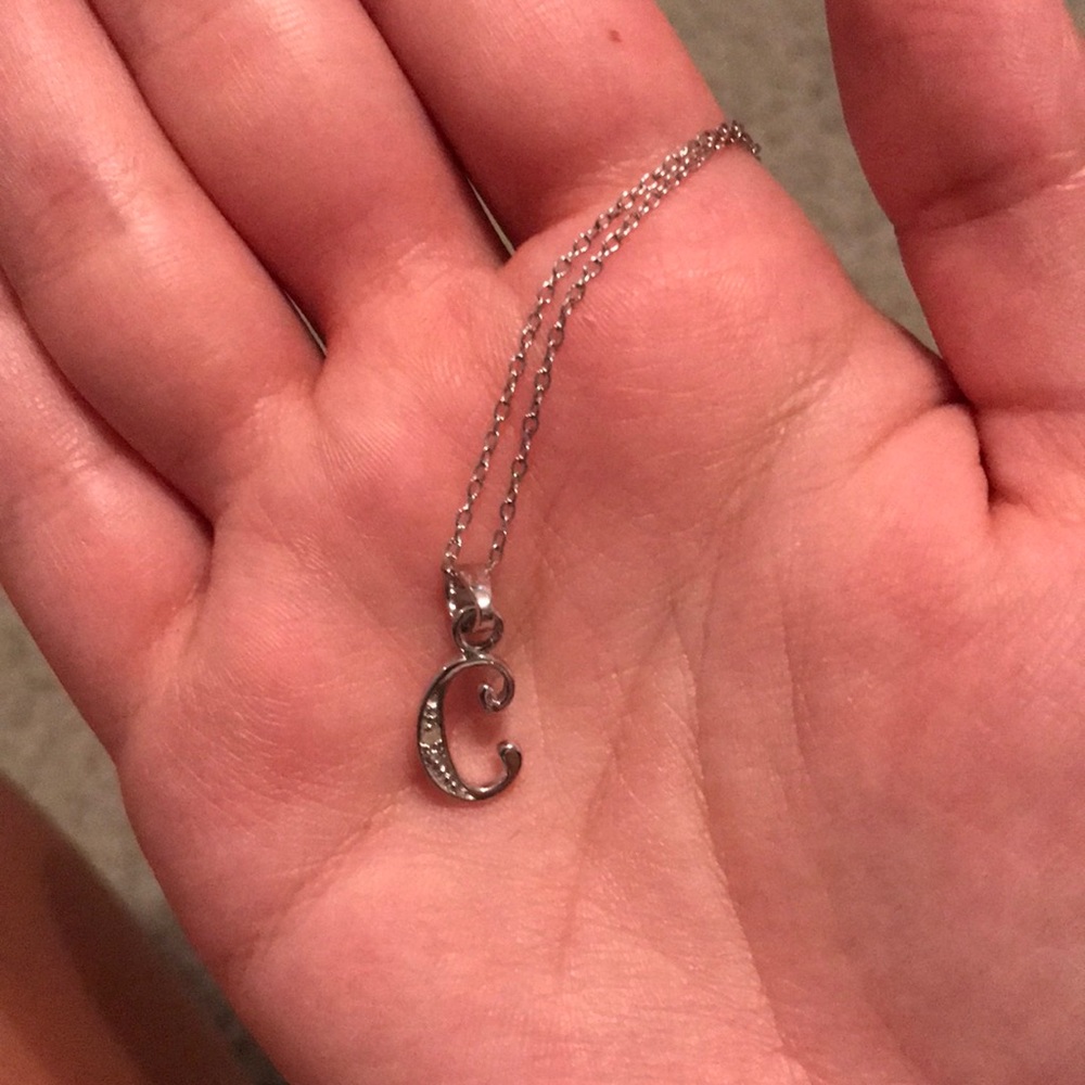 Sterling silver “C” necklace with chain